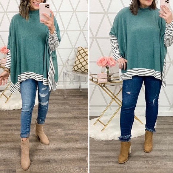 Teal Striped Tunic - Picture 1 of 1